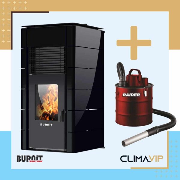 Пелетна камина с водна риза BURNiT Concept Jet Black 18 kW